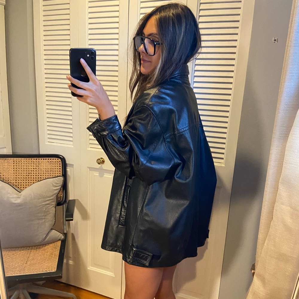 Kenneth Cole Leather Jacket Black